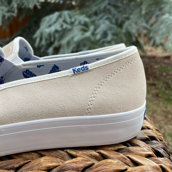 NEW Keds Cream Suede Tossed Wave Logo Platform Lace Up Sneaker. Women’s size 11 - Picture 7 of 13
